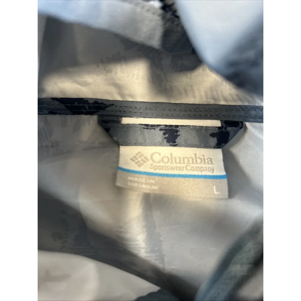 Columbia Men's Lightweight Wind Breaker Jacket Medium Blue Hooded